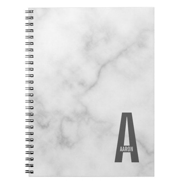 Modern Personalised Bold Monogram and Name Notebook (Front)