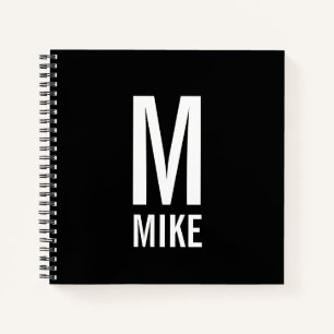 Modern Personalised Bold Monogram and Name Notebook