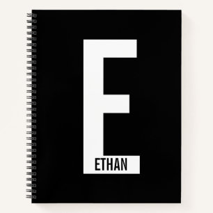 Modern Personalised Bold Monogram and Name Notebook