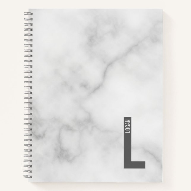 Modern Personalised Bold Monogram and Name Notebook (Front)