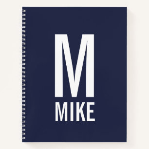 Modern Personalised Bold Monogram and Name Notebook