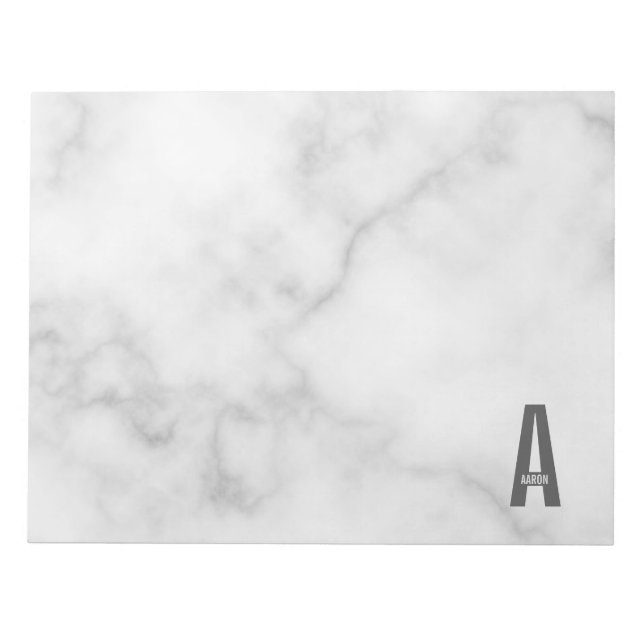 Modern Personalised Bold Monogram and Name Notepad (Front)