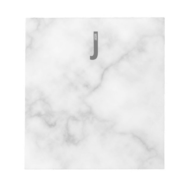 Modern Personalised Bold Monogram and Name Notepad (Front)