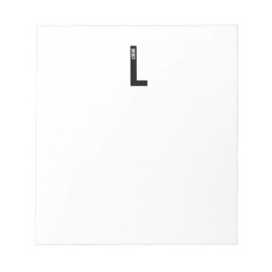 Modern Personalised Bold Monogram and Name Notepad