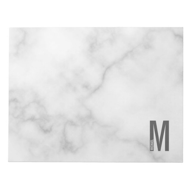 Modern Personalised Bold Monogram and Name Notepad (Front)