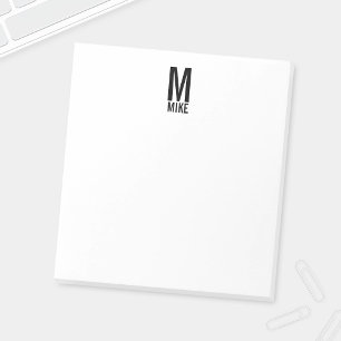 Modern Personalised Bold Monogram and Name Notepad