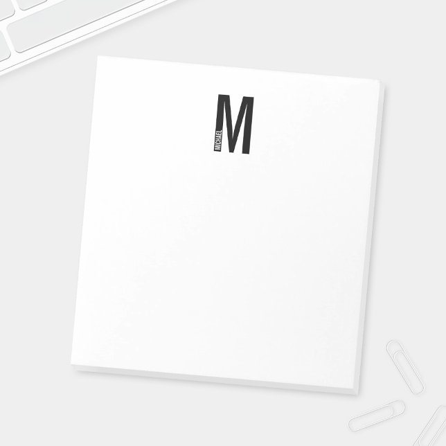 Modern Personalised Bold Monogram and Name Notepad (Creator Uploaded)