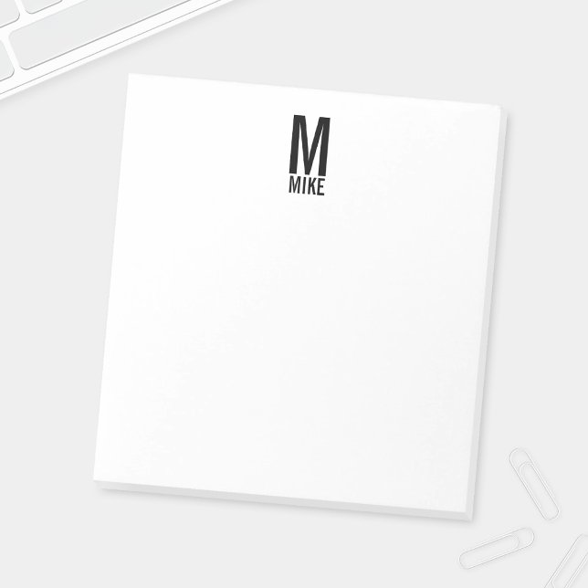 Modern Personalised Bold Monogram and Name Notepad (Creator Uploaded)