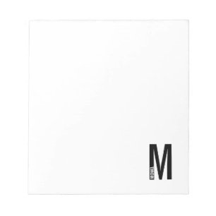 Modern Personalised Bold Monogram and Name Notepad