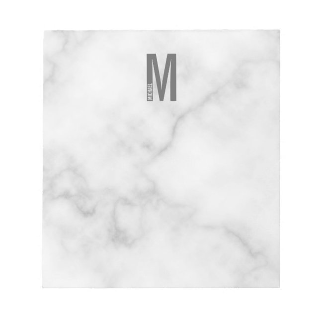 Modern Personalised Bold Monogram and Name Notepad (Front)