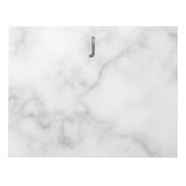 Modern Personalised Bold Monogram and Name Notepad (Front)