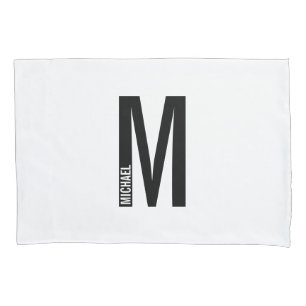 Modern Personalised Bold Monogram and Name Pillowcase