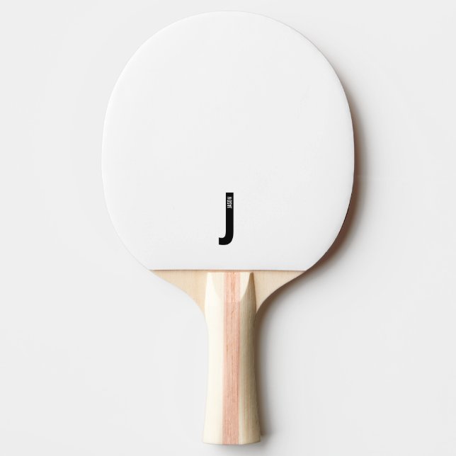 Modern Personalised Bold Monogram and Name Ping Pong Paddle (Front)