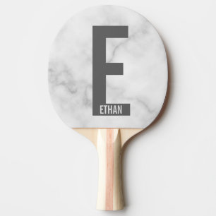 Modern Personalised Bold Monogram and Name Ping Pong Paddle