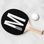 Modern Personalised Bold Monogram and Name Ping Pong Paddle<br><div class="desc">Modern Monogram Design featuring personalised monogram letter "M" and name in modern bold sans serif font style.

Perfect gift for him,  father's day gift and more.</div>