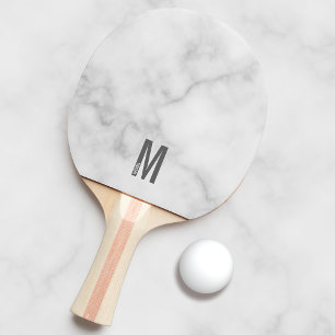 Modern Personalised Bold Monogram and Name Ping Pong Paddle