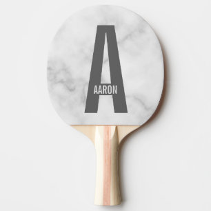 Modern Personalised Bold Monogram and Name Ping Pong Paddle
