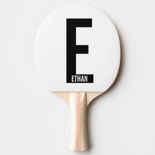 Modern Personalised Bold Monogram and Name Ping Pong Paddle