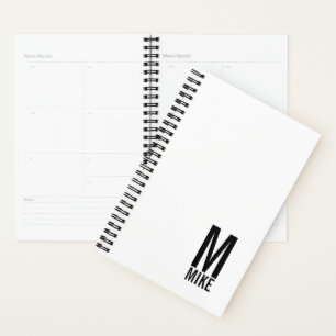 Modern Personalised Bold Monogram and Name Planner