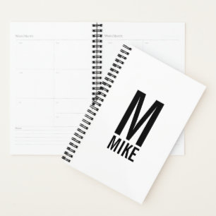 Modern Personalised Bold Monogram and Name Planner