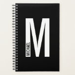 Modern Personalised Bold Monogram and Name Planner<br><div class="desc">Modern Monogram Design featuring personalised monogram letter "M" and name in modern bold sans serif font style.</div>