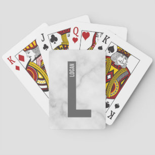 Modern Personalised Bold Monogram and Name Playing Cards