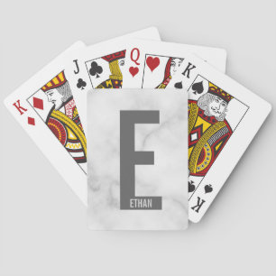 Modern Personalised Bold Monogram and Name Playing Cards