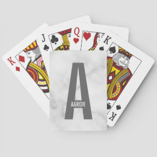Modern Personalised Bold Monogram and Name Playing Cards