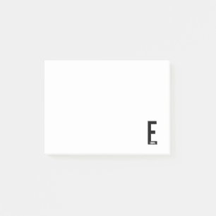 Modern Personalised Bold Monogram and Name Post-it Notes