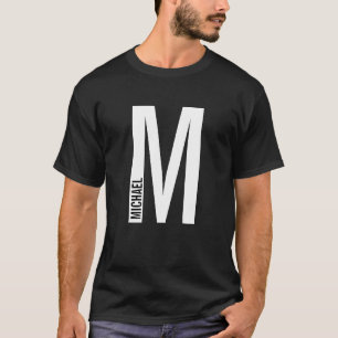 Modern Personalised Bold Monogram and Name T-Shirt