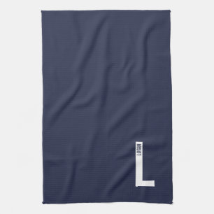 Modern Personalised Bold Monogram and Name Tea Towel