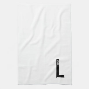 Modern Personalised Bold Monogram and Name Tea Towel