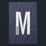 Modern Personalised Bold Monogram and Name Tea Towel<br><div class="desc">Modern Monogram Design featuring personalised monogram letter "M" and name in modern bold sans serif font style.</div>