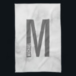 Modern Personalised Bold Monogram and Name Tea Towel<br><div class="desc">Modern Monogram Design featuring personalised monogram letter "M" and name in modern bold sans serif font style.</div>