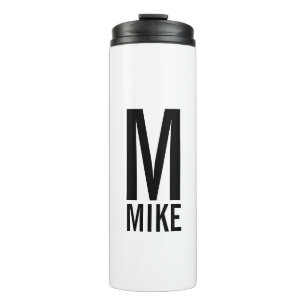 Modern Personalised Bold Monogram and Name Thermal Tumbler