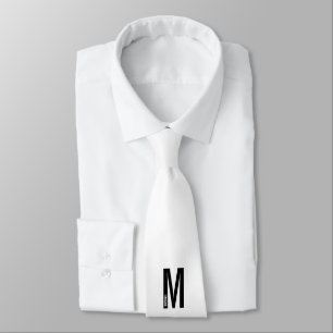 Modern Personalised Bold Monogram and Name Tie