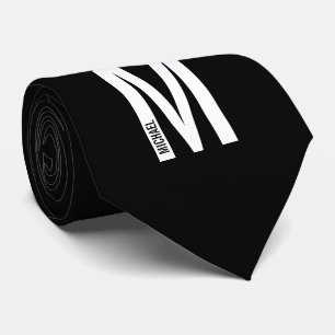 Modern Personalised Bold Monogram and Name Tie