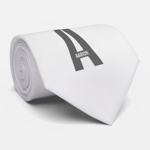 Modern Personalised Bold Monogram and Name Tie
