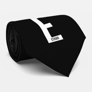 Modern Personalised Bold Monogram and Name Tie