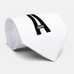 Modern Personalised Bold Monogram and Name Tie