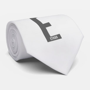 Modern Personalised Bold Monogram and Name Tie