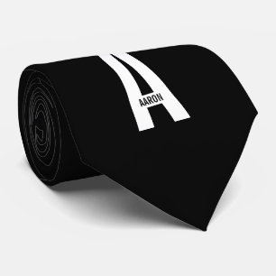 Modern Personalised Bold Monogram and Name Tie