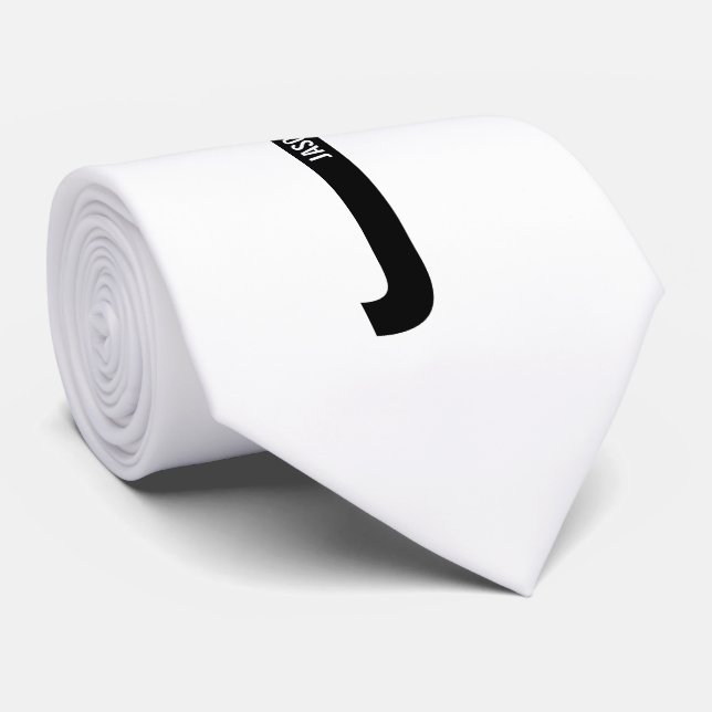 Modern Personalised Bold Monogram and Name Tie (Rolled)