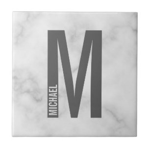 Modern Personalised Bold Monogram and Name Tile