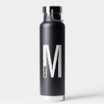 Modern Personalised Bold Monogram and Name Water Bottle<br><div class="desc">Modern Monogram Design featuring personalised monogram letter "M" and name in modern bold sans serif font style.

Perfect gift for him,  father's day gift and more.</div>
