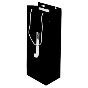 Modern Personalised Bold Monogram and Name Wine Gift Bag