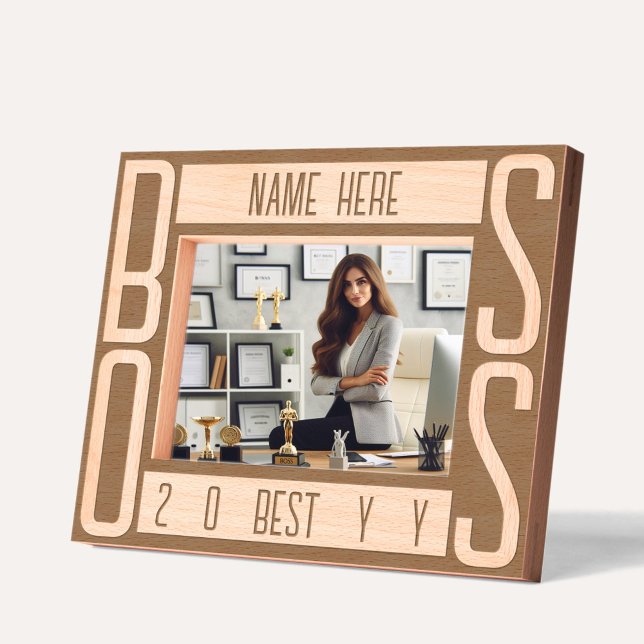 Modern Personalised Boss Etched Frames (Personalized Boss Picture Frame
)