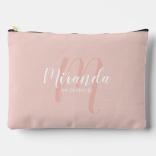 Modern Personalised Bridesmaid Monogram Name Accessory Pouch