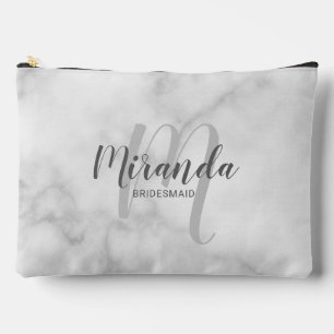 Modern Personalised Bridesmaid Monogram Name Accessory Pouch