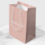 Modern Personalised Bridesmaid Proposal Medium Gift Bag<br><div class="desc">Modern Personalised Bridesmaid Proposal Gift Bag
featuring title "Will You Be My Bridesmaid?" in white on blush pink background.

Also perfect for maid of honour,  flower girl and more.</div>
